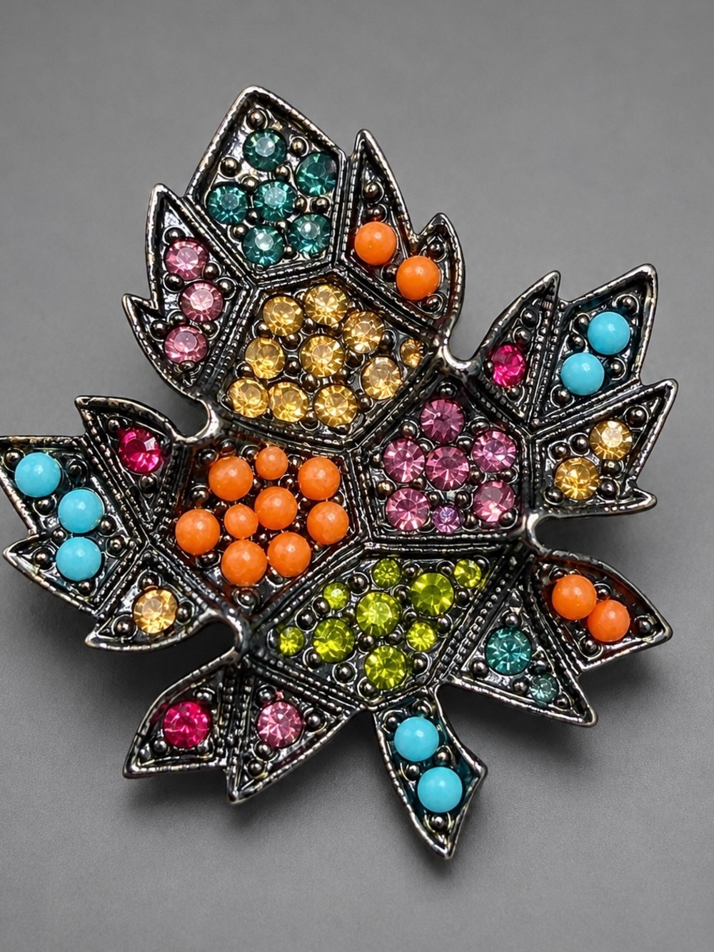 D’Orlan Maple Leaf Brooch Japanned finish #46SB